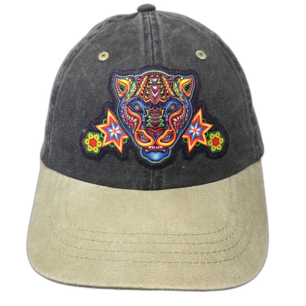 ¡Ay Güey! Baseball Cap Gray One Size Huichol Jaguar Embroidered Strapback Hat